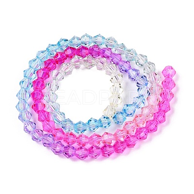Gradient Color Baking Paint Glass Bead Strands X-DGLA-A039-T6mm-A08-1