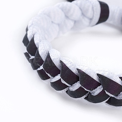Adjustable Polycotton(Polyester Cotton) Yarn Braided Slider Bracelets BJEW-P252-E02-1