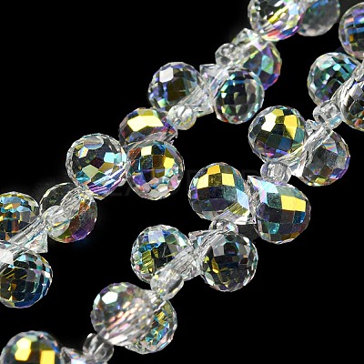 AB Color Plated Electroplate Transparent Glass Beads Strands EGLA-M030-01A-AB01-1