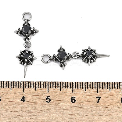 316 Surgical Stainless Steel Micro Pave Cubic Zirconia Pendants LS-STAS-G349-03AS-01-1