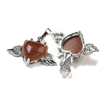 Synthetic Goldstone with Clear Cubic Zirconia Pendants G-G133-02P-27-1
