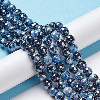 Electroplate Natural Fire Crackle Agate Beads Strands G-G0006-A01-06-1
