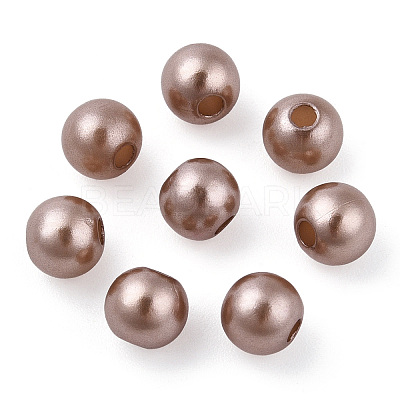 Spray Painted ABS Plastic Imitation Pearl Beads OACR-T015-05A-05-1