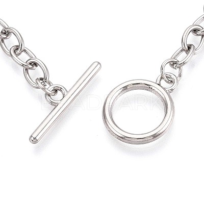 201 Stainless Steel Cable Chain Bracelets for Men Women BJEW-N036-01P-1