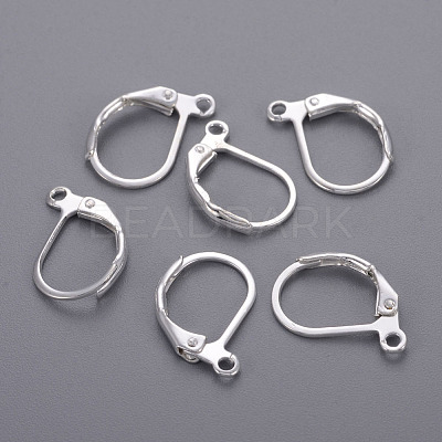 Brass Leverback Earring Findings X-KK-H670-S-NF-1