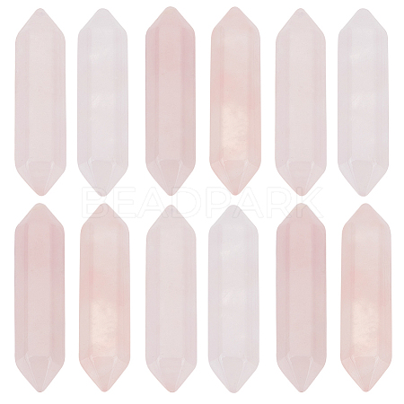 Olycraft 12Pcs Faceted Natural Rose Quartz Healing Stones G-OC0005-24-1