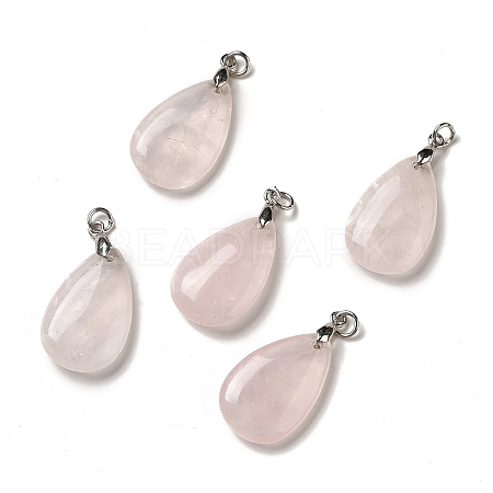 Natural Rose Quartz Pendants G-H286-04P-01-1