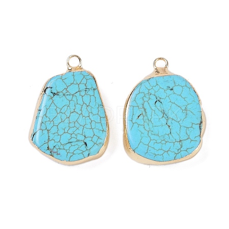 Synthetic Turquoise Pendants KK-F868-32G-01-1
