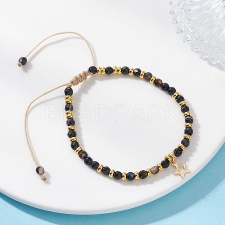 Star 201 Stainless Steel Charm Bracelets BJEW-JB12801-03-1
