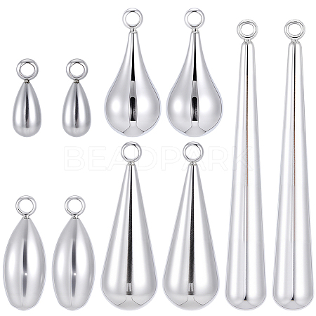 10Pcs 5 Styles 304 Stainless Steel Pendants STAS-SC0020-81-1