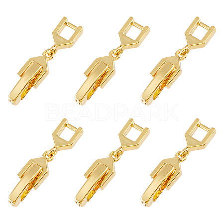 6Pcs Brass Fold Over Clasps KK-FH0007-43A-1