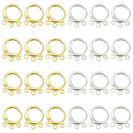 20Pcs 2 Colors Brass Leverback Earring Findings KK-CJ0002-06-1