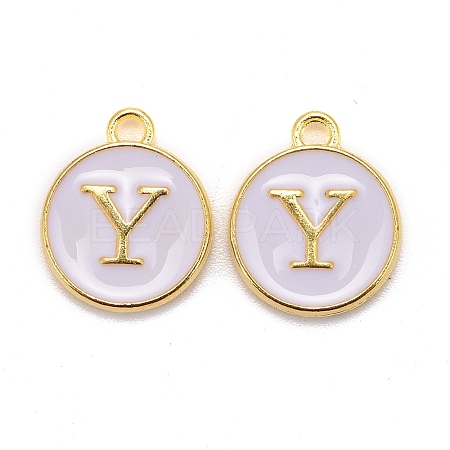 Golden Plated Alloy Charms LS-X-ENAM-S118-01Y-1