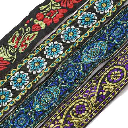 Ethnic Style Polyester Embroidery Ribbons CWIR-XCP0001-22A-1