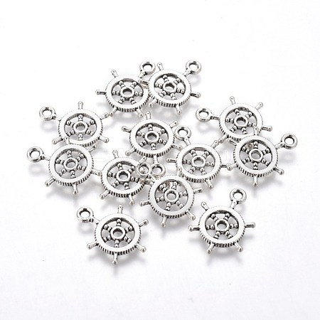 Tibetan Style Alloy Helm Pendants X-TIBEP-16625-AS-RS-1