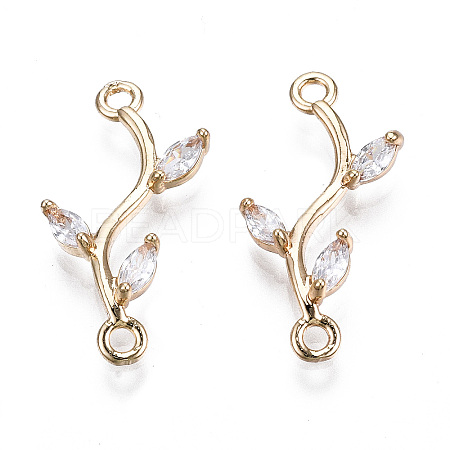 Brass Micro Pave Cubic Zirconia Links Connectors LS-X-KK-S359-156A-RS-1