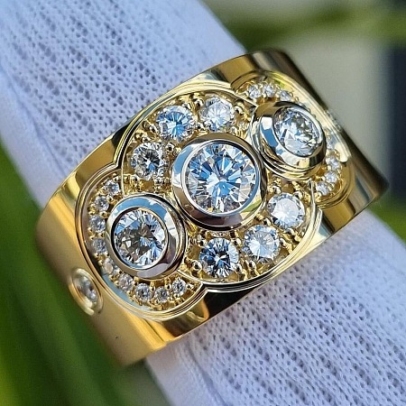 Brass Micro Pave Cubic Zirconia Finger Rings FS-WG4CA91-03-1
