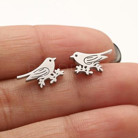 304 Stainless Steel Stud Earrings EJEW-H136-02G-A-1