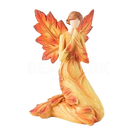 Autumn Resin Maple Leaf Angel Figurines PW-WG29743-01-1