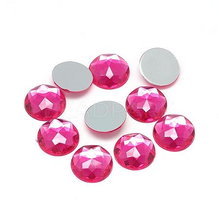 Acrylic Rhinestone Flat Back Cabochons GACR-Q008-8mm-10-1