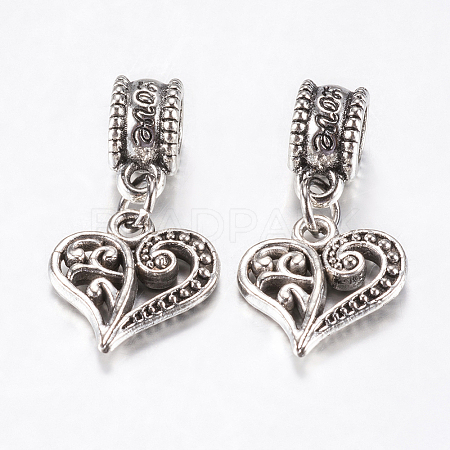 Tibetan Style Alloy European Dangle Charms MPDL-J041-14AS-1
