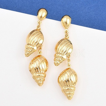 304 Stainless Steel Dangle Stud Earrings EJEW-P325-05H-G-1