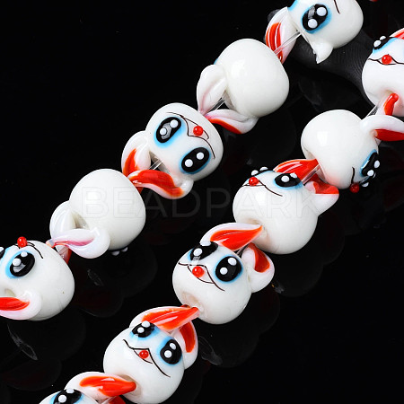 Handmade Bumpy Lampwork Beads Strands LAMP-Q031-014-1