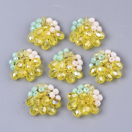 Handmade Woven Glass Cabochons X-FIND-N050-10D-1