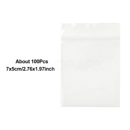 100Pcs Plastic Zip Top Bags OPP-YW0001-07B-1