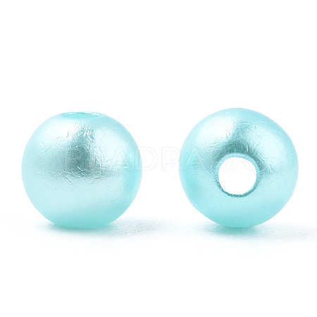Spray Painted ABS Plastic Imitation Pearl Beads OACR-T015-05A-08-1