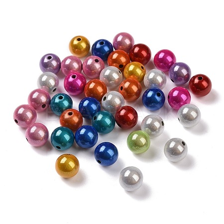 Spray Painted Acrylic Beads X-MACR-Q154-01C-1