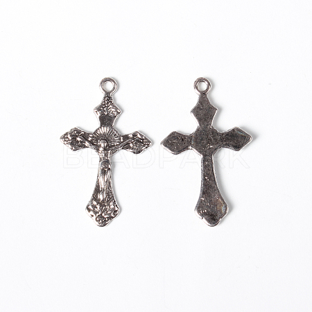 Vintage Style Antique Silver Tone Crucifix Cross Pendants X-LF11118Y-NF-1