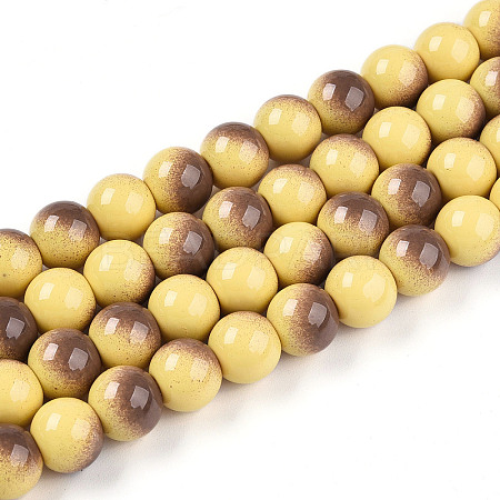 Baking Paint Glass Beads Strands DGLA-N012-10mm-09-1