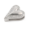 Brass Micro Pave Clear Cubic Zirconia Slide Charms ZIRC-I068-30P-2