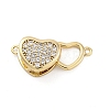 Brass Micro Pave Clear Cubic Zirconia Box Clasps KK-C075-24G-1