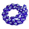 Handmade Evil Eye Lampwork Beads Strands LAMP-WH0006-06E-2