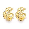 Rack Plating Brass Micro Pave Clear Cubic Zirconia Cuff Earrings EJEW-H147-10G-4