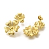 PVD Vacuum Plating 304 Stainless Steel Textured Flower Stud Earrings for Women EJEW-S227-49G-2