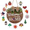 Natural MDF Board Door Hanging Decoration for Front Door Decoration HJEW-SZ0001-04-4