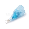 Electroplated Natural Quartz Crystal Dyed Pendants PALLOY-JF02324-04-4