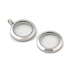 304 Stainless Steel Floating Locket Pendants STAS-E443-41P-03-2