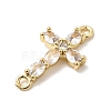 Brass Pave Clear Cubic Zirconia Connector Charms KK-H529-39A-G-2