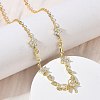 Brass Pave Cubic Zirconia Flower Pendant Necklaces NJEW-C121-04E-G-2