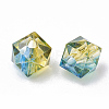 Two Tone Transparent Spray Painted Acrylic Bead X-ACRP-T005-26B-2