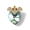 Real 18K Gold Plated Rack Plating Brass Micro Pave Clear Cubic Zirconia Pendants KK-C015-10G-01-1