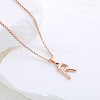 Stainless Steel Letter Pendant Necklaces for Women Men GR8130-18-1