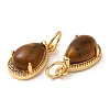Natural Tiger Eye Teardrop Charms G-A034-01G-03-3