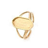 Real 18K Gold Plated 304 Stainless Steel Cuff Ring Components STAS-A191-12C-G-1