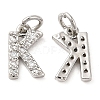 Brass Micro Pave Grade AAA Cubic Zirconia Charms ZIRC-P067-11P-K-NR-2
