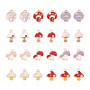 Cheriswelry 44Pcs 11 Style Light Gold Alloy Enamel Pendants ENAM-CW0001-14-8